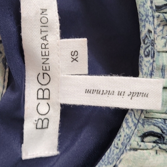 BCBGeneration Strappy Pleated Shift Mini Tempest Festival blue Dress Size XS - Picture 6 of 12